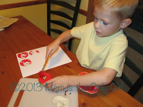 A is for Apple painting